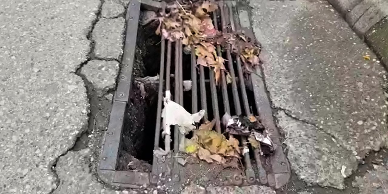 Görme engelli yaşlı adam mazgala düştü