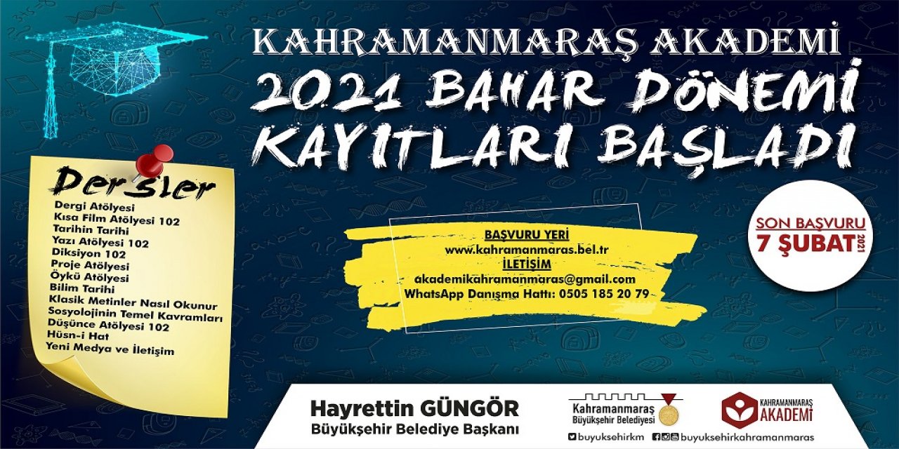 Kahramanmaraş Akademi’ye son başvuru 7 şubatta!
