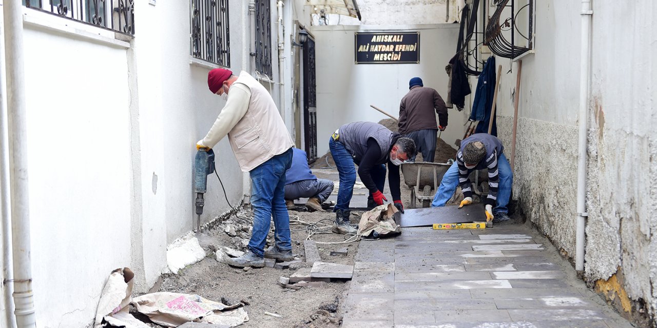 Dulkadiroğlu İlçesinde parke çalışmaları