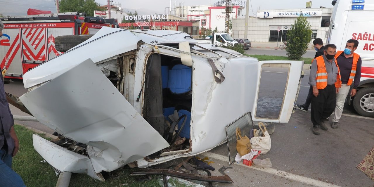 Kahramanmaraş’ta otomobil takla attı: 2 yaralı