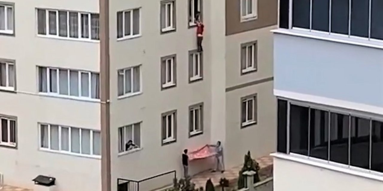 Apartmanın penceresinde ölüm kalım savaşı verdi